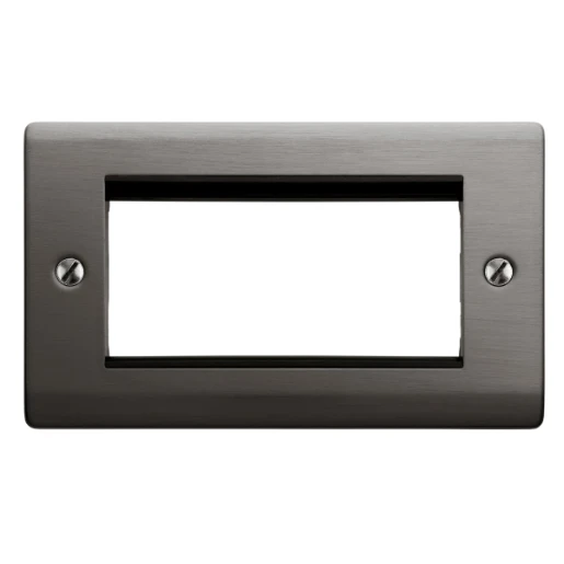 Designa 25FACE4MOD 2 Gang 4 Euro Module Grid Plate Graphite