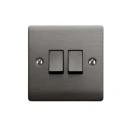 Designa 25S522J 2 Gang 2 Way 10AX Plate Switch Graphite