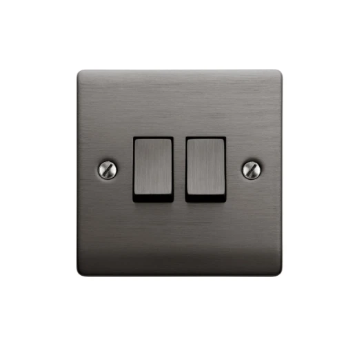Designa 25S522J 2 Gang 2 Way 10AX Plate Switch Graphite
