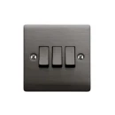 Designa 25S532J 3 Gang 2 Way 10AX Plate Switch Graphite