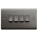 Designa 25S542J 4 Gang 2 Way 10AX Plate Switch Graphite