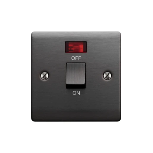 Designa 25S20LJ Switch 20A 1 Gang Double Pole - Graphite with Neon