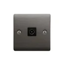 Designa 25TV1 1 Gang Non-Isolated Coaxial TV Socket - Graphite With Black Insert