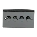 Designa 24DIM4004 4 Gang 2 Way 400W Push Dimmer Switch Black Nickel