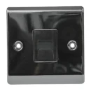 Designa 24SECTEL 1 Gang Secondary Telephone Socket Black Nickel with Black Insert