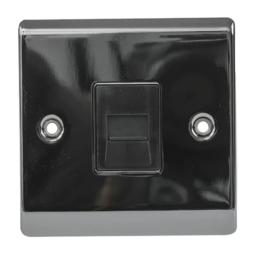 Designa 24SECTEL 1 Gang Secondary Telephone Socket Black Nickel with Black Insert