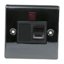Designa 24SPU13L 1 Gang 13A Switched Fused Spur Connection Unit Black Nickel with Black insert c/w Neon