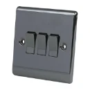 Designa 24S451L 1 Gang 45A Double Pole Switch Black Nickel with Black Insert c/w Neon