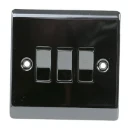 Designa 24S451L 1 Gang 45A Double Pole Switch Black Nickel with Black Insert c/w Neon