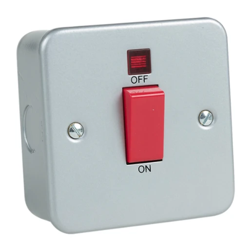 Steeple 55S451L 1 Gang 45A Double Pole Switch Metal Clad with Neon