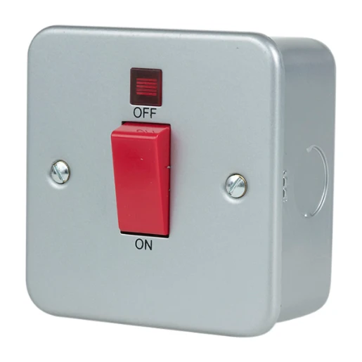 Steeple 55S451L 1 Gang 45A Double Pole Switch Metal Clad with Neon