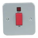 Steeple 55S451L 1 Gang 45A Double Pole Switch Metal Clad with Neon
