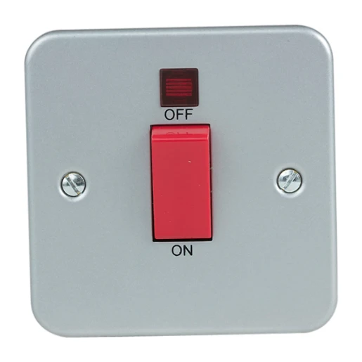 Steeple 55S451L 1 Gang 45A Double Pole Switch Metal Clad with Neon