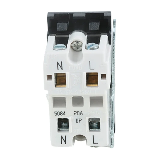 Designa Grid 2-Pole 20A EMG LTG TEST Keyswitch Black