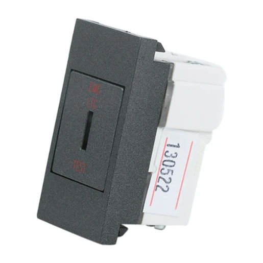 Designa Grid 2-Pole 20A EMG LTG TEST Keyswitch Black