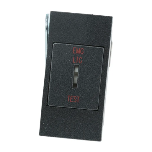 Designa Grid 2-Pole 20A EMG LTG TEST Keyswitch Black