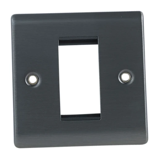 Designa 25FACE1MOD 1 Gang 1 Euro Module Grid Plate Graphite