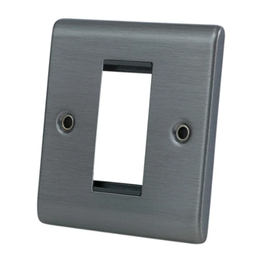 Designa 25FACE1MOD 1 Gang 1 Euro Module Grid Plate Graphite