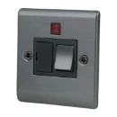 Designa 25SPU13L 1 Gang 13A Switched Fused Spur Connection Unit Graphite with Black insert c/w Neon
