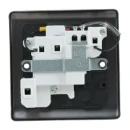 Designa 25SPU13L 1 Gang 13A Switched Fused Spur Connection Unit Graphite with Black insert c/w Neon