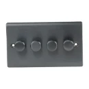Designa 25DIM4004 4 Gang 2 Way 400W Push Dimmer Switch Graphite