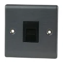 Designa 25MASTEL 1 Gang Master Telephone Socket Graphite with Black Insert