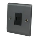 Designa 25MASTEL 1 Gang Master Telephone Socket Graphite with Black Insert
