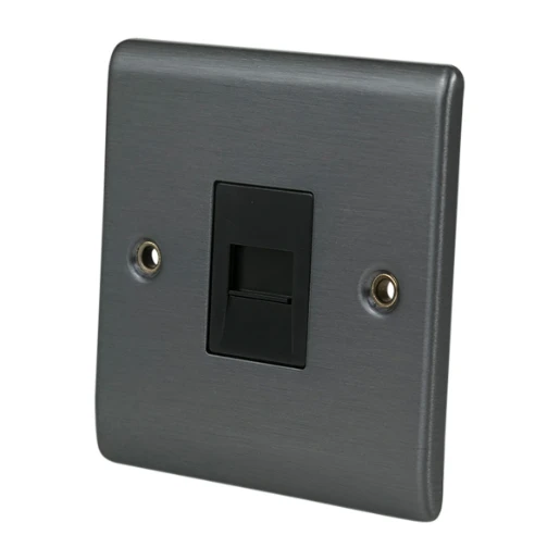 Designa 25MASTEL 1 Gang Master Telephone Socket Graphite with Black Insert