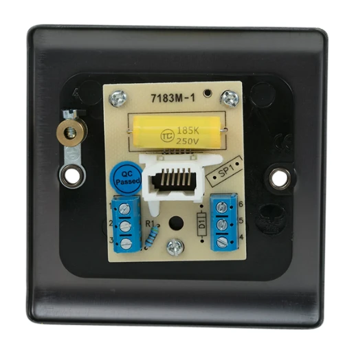Designa 25MASTEL 1 Gang Master Telephone Socket Graphite with Black Insert
