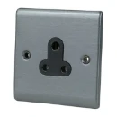 Designa 25S051UN Unswitched Single Socket 1 Gang 5A - Graphite with Black Insert