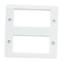 White Moulded 8 Euro Mod Double Grid Face Plate