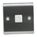 Designa 23FOP25 Flex Outlet Plate 1 Gang 25A - Satin Steel with White Insert