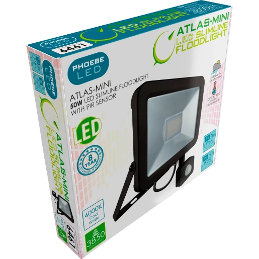 Floodlight LED Mini PIR 50W 4000K