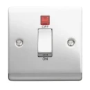 Designa 22S451LJ 1 Gang 45A Double Pole Switch Polished chrome c/w Neon