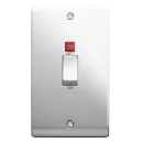 Designa 22S452VLJ Vertical 2 Gang 45A Double Pole - Polished Chrome with Neon