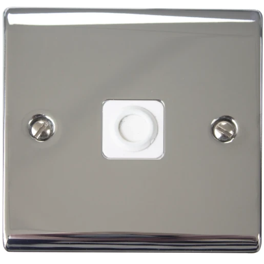 Designa 22FOP25 1 Gang 25A Flex Outlet Plate Polished Chome with White Insert