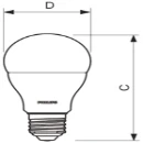 COREPRO LED FROSTED GLS BULB 13W 100W E27 ES 827 NON-DIMMABLE