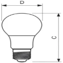 COREPRO LED FROSTED GLS BULB 8W 60W E27 ES NON-DIMMABLE