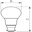 COREPRO LED FROSTED GLS BULB 8W 60W B22 BC 827 NON-DIMMABLE