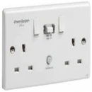 Socket RCD Twin Switched 30Ma White Passive