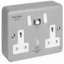 Socket RCD Twin Switched 30Ma Metal Passive