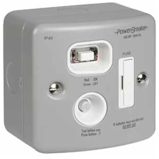 Connection Unit Fused RCD 30Ma Metal Passive