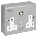 Socket Twin Passive RCD Double 30Ma Metal