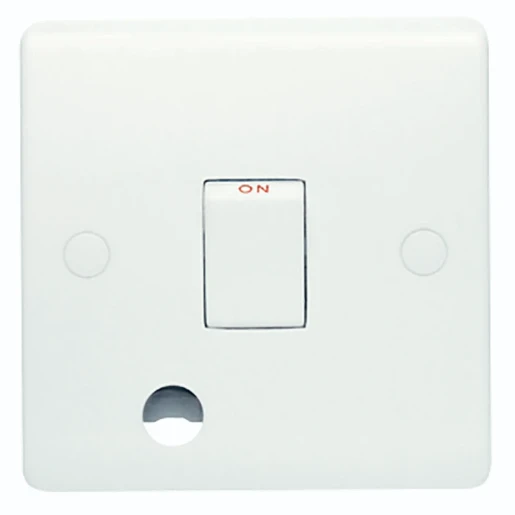 Designa 21S20F 20A 1 Gang Double Pole Switch White With Flex Outlet