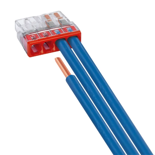 Connector Push-Wire 4 24A 450V 4Kv 0.5-2.5mm² Clear/Red [Pack=100]