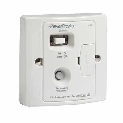 RCD PowerBreaker Fixed Spur Unit White 13A Passive