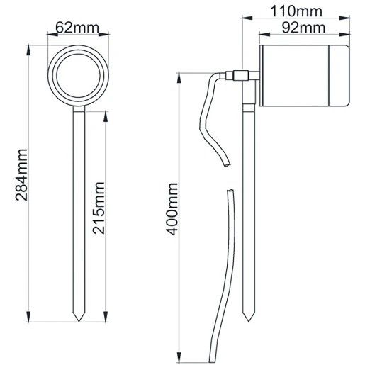 Spike Light GU10 35W Stainless Steel