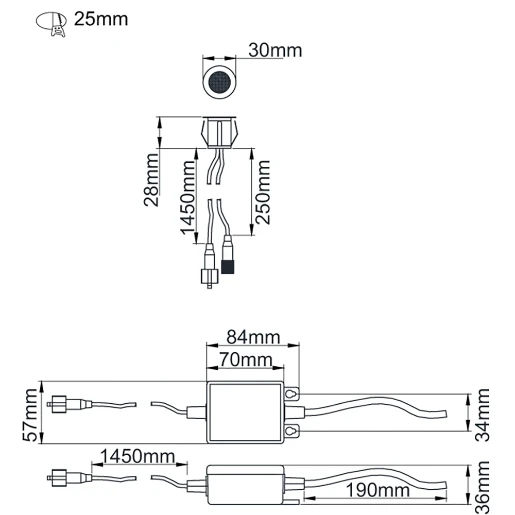 Luminaire Recessed Decking Kit LED 6000K 3 x 0.1W Stainless Steel