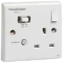 Socket RCD Single Switched 30Ma White Passive