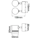 Spotlight Sevas Wall Twin GU10 2X50W Anthra IP55 W/O/Lamp